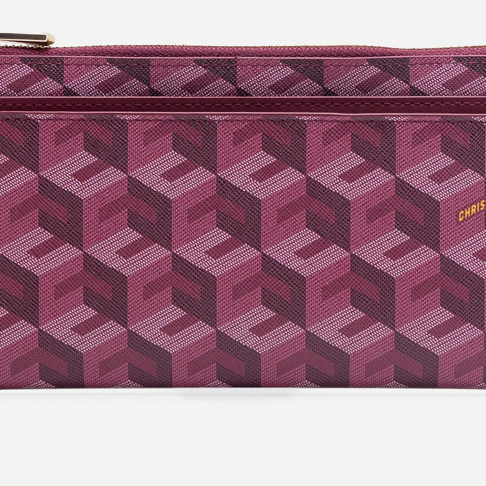 Chrissy Wallet Print Edition - Burgundy (On-Hand)