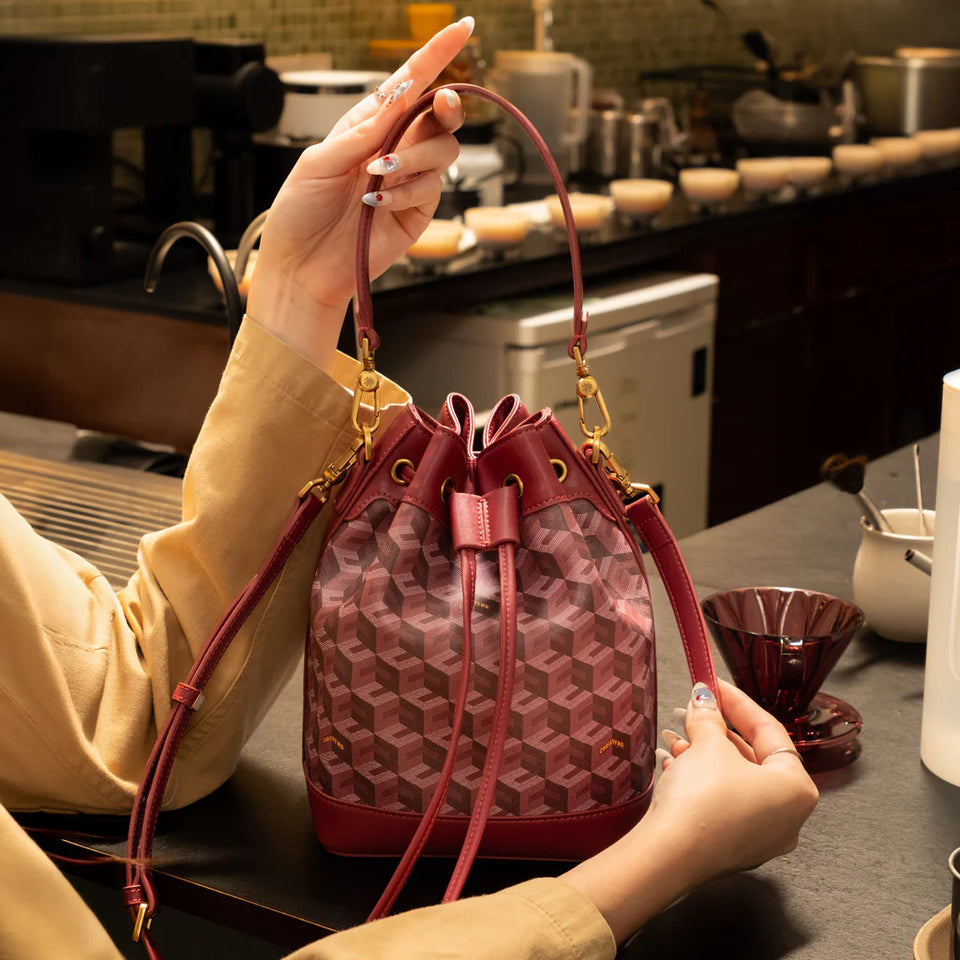 Giorgio Bucket Bag - Burgundy (Pre-Order)