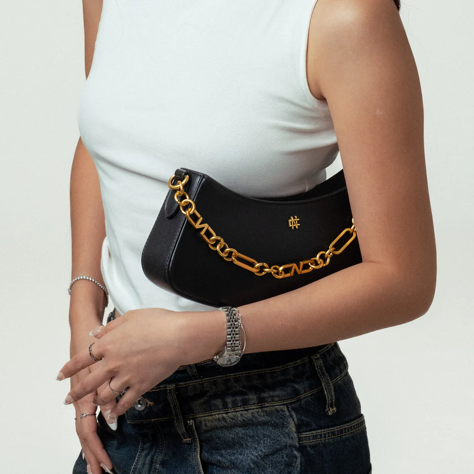 Ivy Chain Shoulder Bag - Black (Pre-Order)
