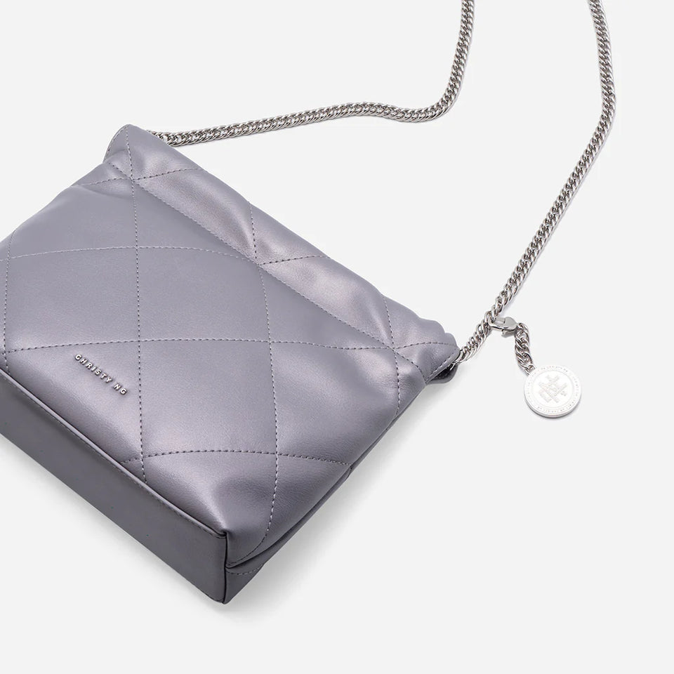Izzie Mini Chain Bag - Gun Metal (Pre-Order)