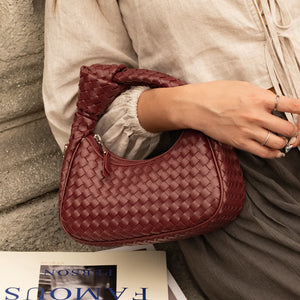 Luciana Woven Bag - Burgundy (Pre-Order)