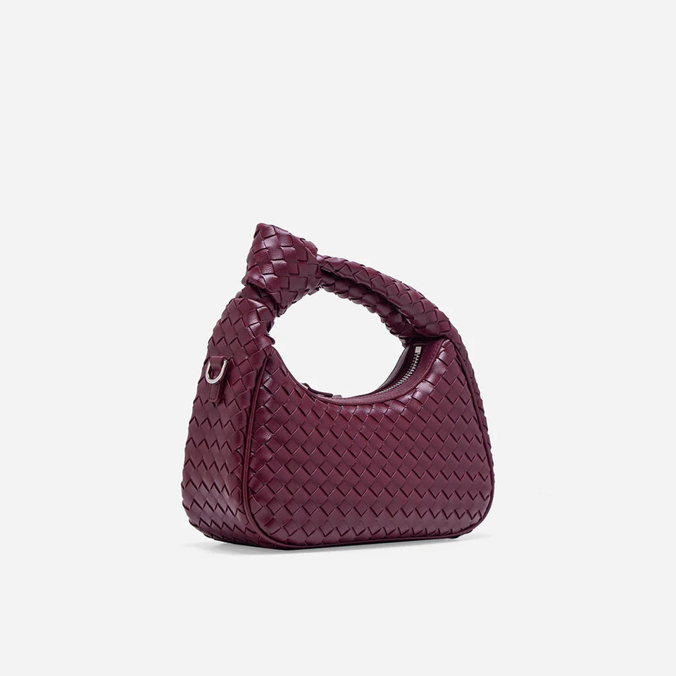 Luciana Woven Bag - Burgundy (Pre-Order)