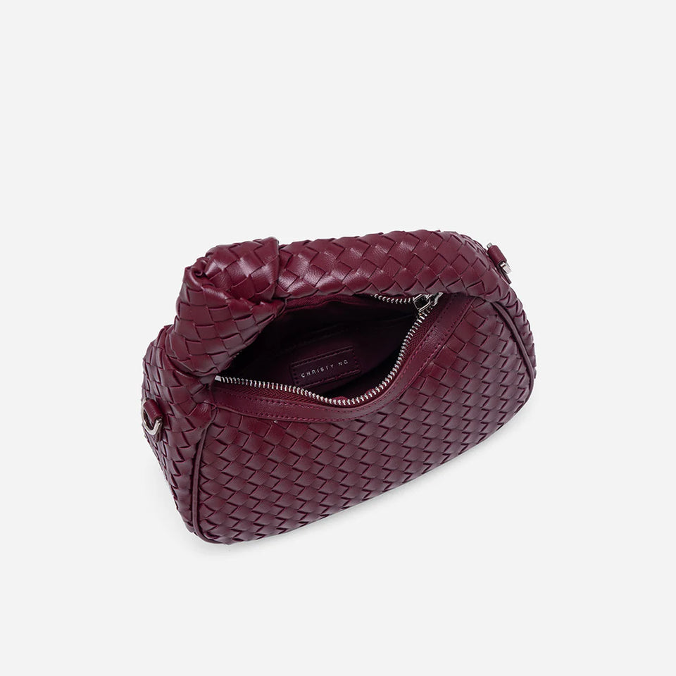 Luciana Woven Bag - Burgundy (Pre-Order)