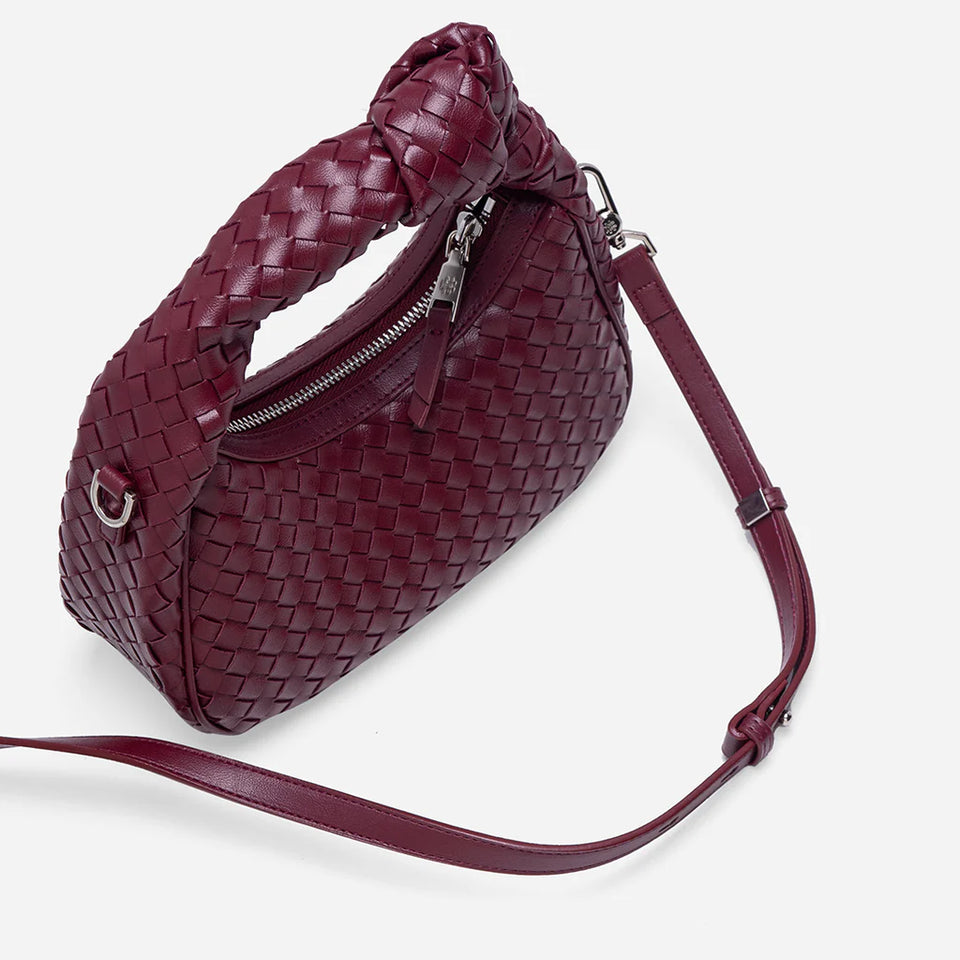 Luciana Woven Bag - Burgundy (Pre-Order)