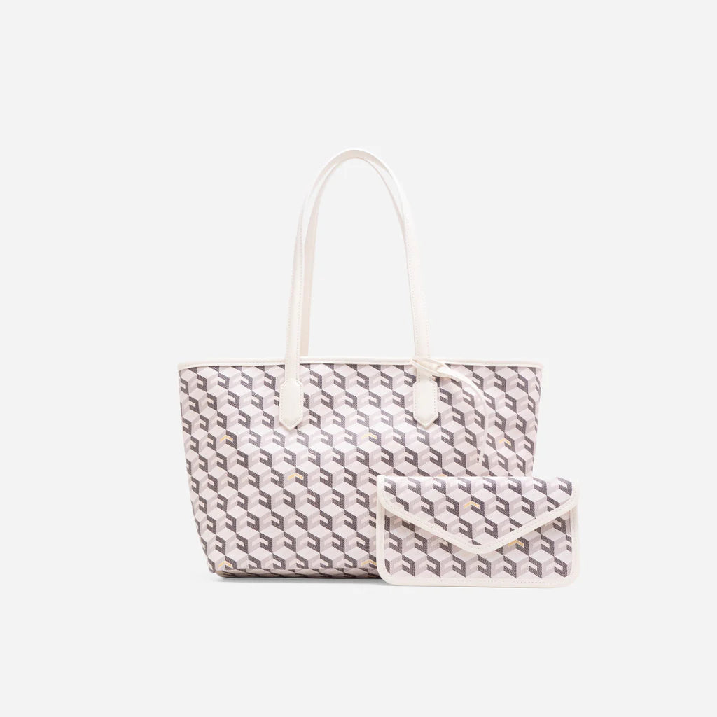 Russo Medium Tote Bag - White (On-Hand)