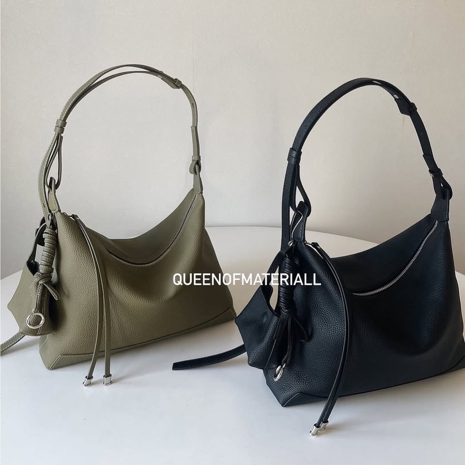 Garment Genuine Leather Bag - black (On-Hand)
