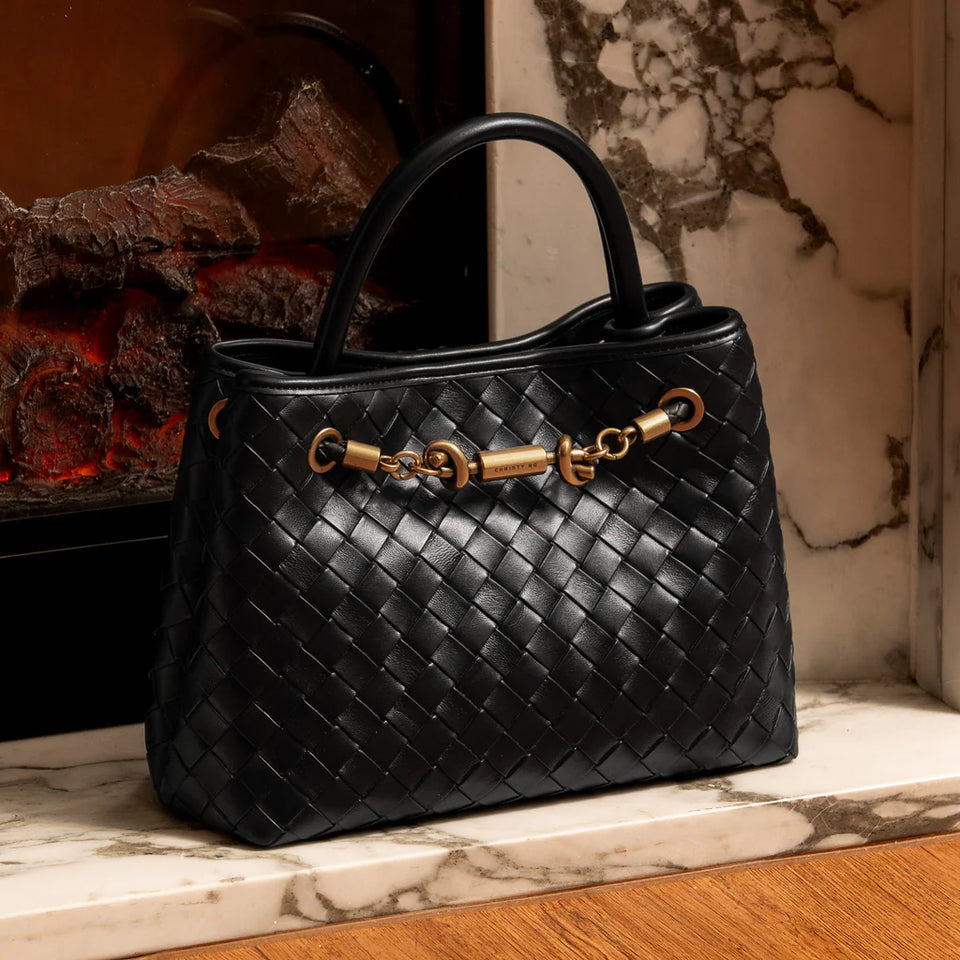 Verona Woven Handbag - Black (Pre-Order)