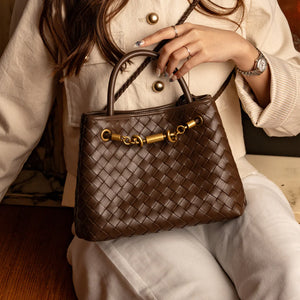 Verona Woven Handbag - Chestnut Brown (Pre-Order)