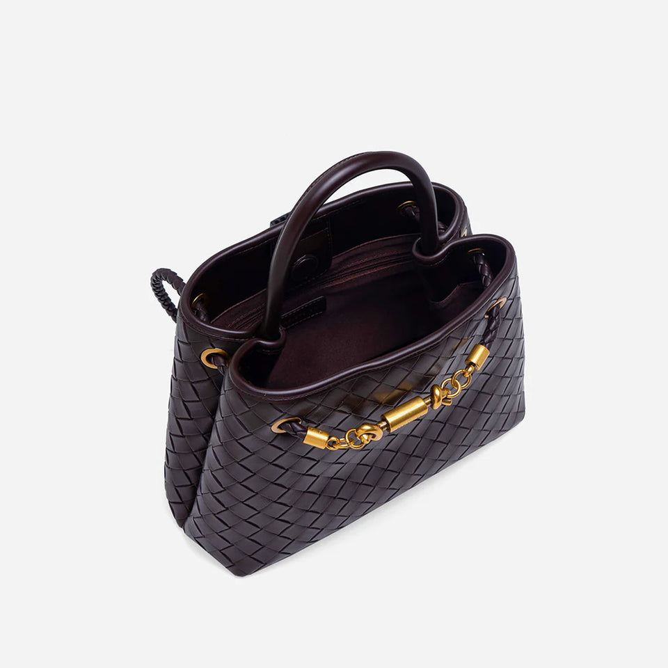 Verona Woven Handbag - Chestnut Brown (Pre-Order)