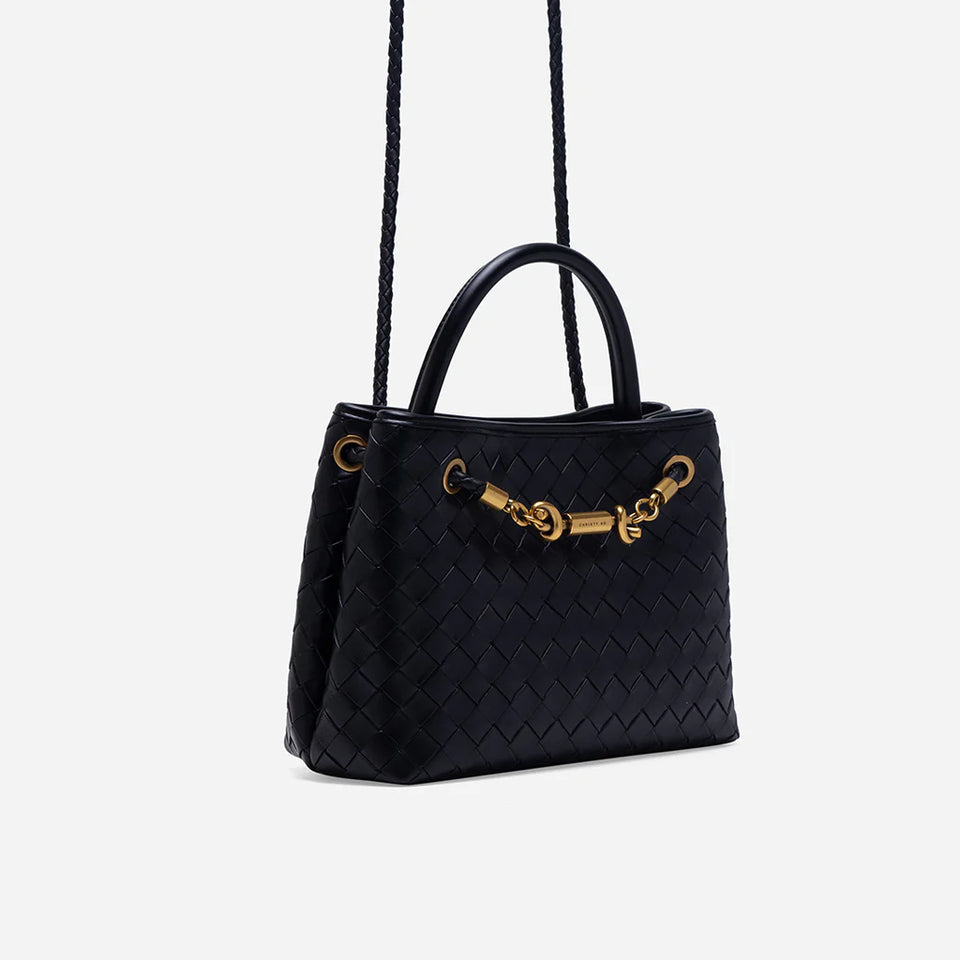 Verona Woven Handbag - Black (Pre-Order)