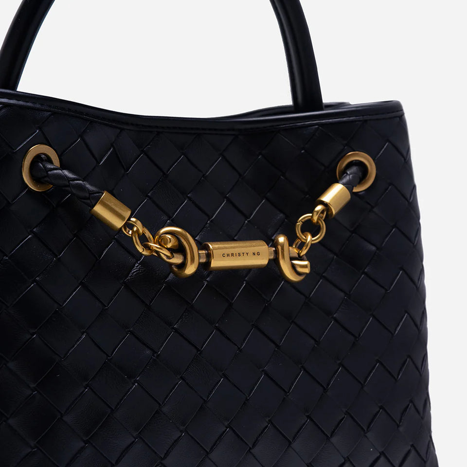 Verona Woven Handbag - Black (Pre-Order)