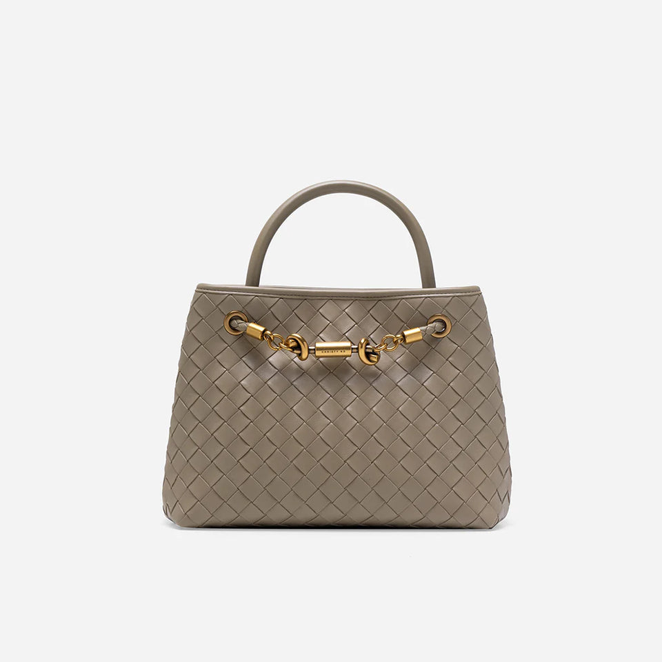 Verona Woven Handbag - Taupe (Pre-Order)
