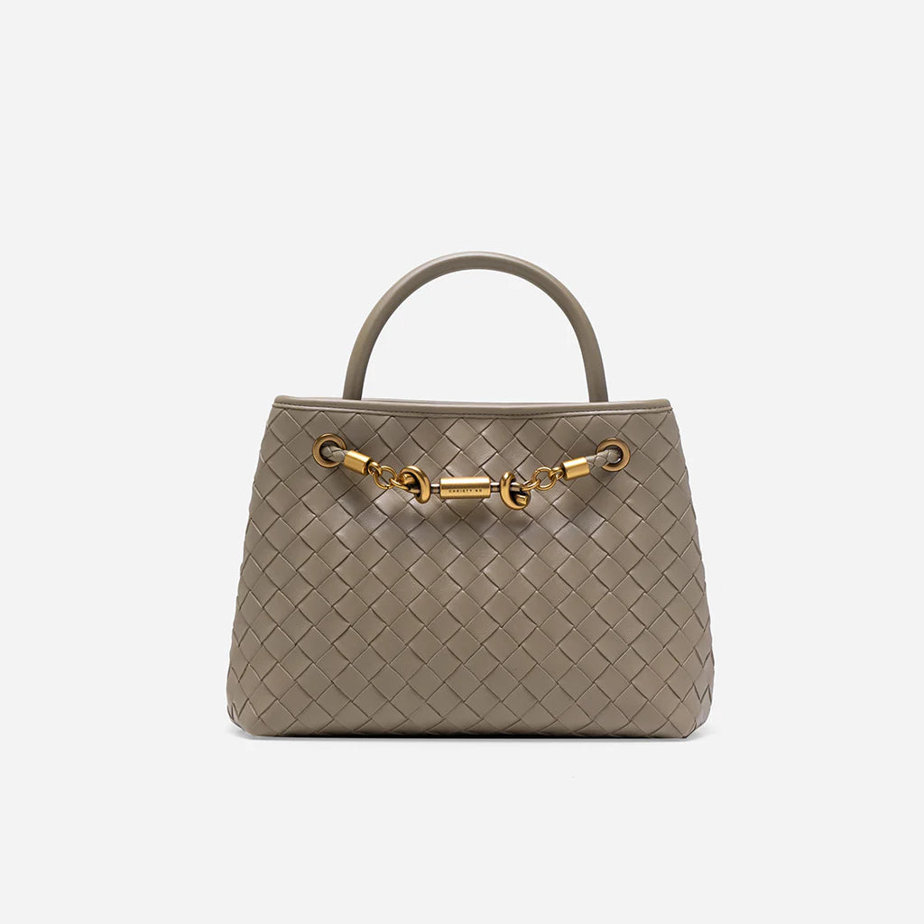 Verona Woven Handbag - Taupe (Pre-Order)