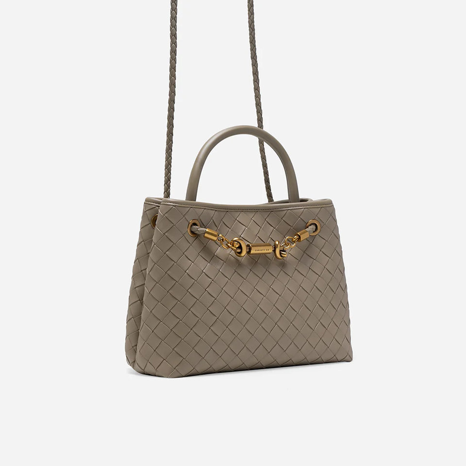 Verona Woven Handbag - Taupe (Pre-Order)