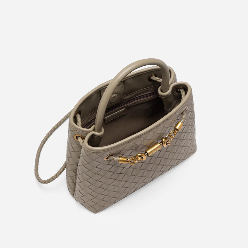 Verona Woven Handbag - Taupe (Pre-Order)